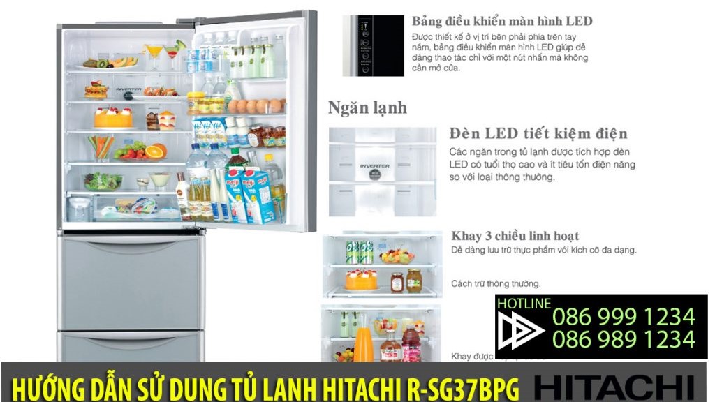 Hướng dẫn sử dụng tủ lạnh Hitachi r-sg37bpg